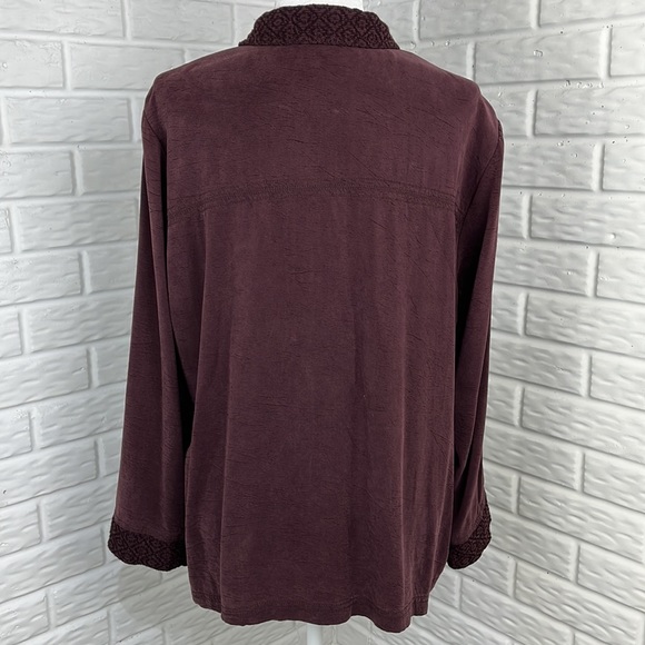 CYNTHIA MAX CASUAL COAT LIGHTWEIGHT RAYON PLUM COLORED SIZE XL - Picture 7 of 12